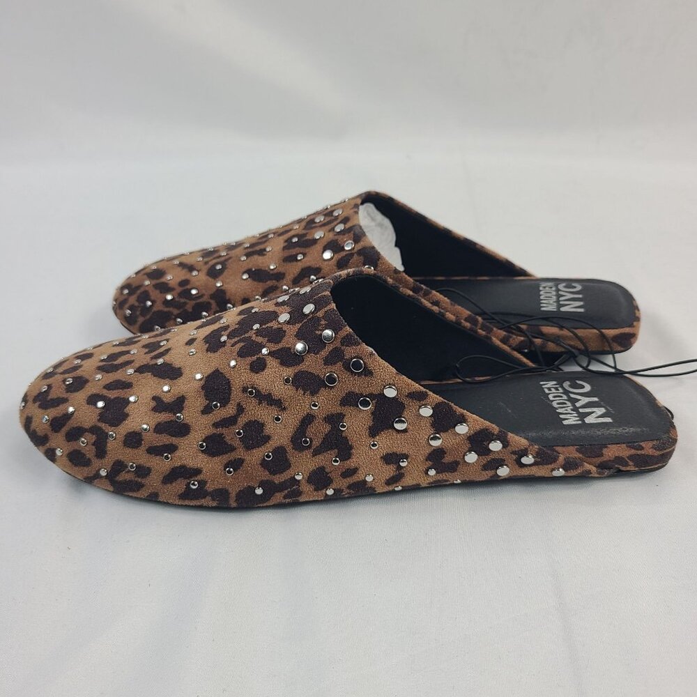 NEW Madden NYC Womens Leopard Print Studded Slide-On Mule Shoes Size 9 - Picture 5 of 7